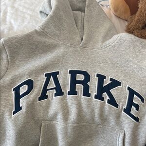 COPY - Parke Gray Hoodie with Navy Lettering